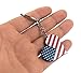 Juvale American Flag Heart Keychain - Patriotic Party Favors & American Flag Party Gifts - Backpack Keychain & USA Key Ring Bulk - 24-Pack, Plastic/Steel, Heart-Shaped