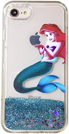 Yougeyu Brilliant Luxury Glitter Soft Edges Anti-Dropping Shockproof Protective Shell Cover for iPhone 7/8,Bling Bling Little Mermaid Ariel Snow White Holding Logo Apple
