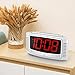 DreamSky Digital Alarm Clock with Snooze, 1.2 Inch Clear Led Digit Display with Dimmer, Simple Operate, Plug in Clock for Bedroom. (White + Red)
