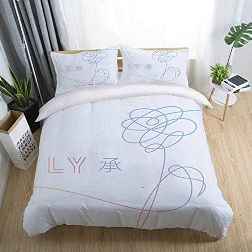 Kpop BTS 3-piece duvet cover set and pillowcases, with zipper and security tapes