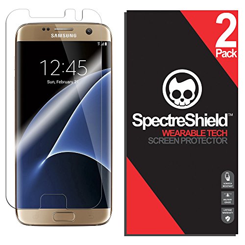 Spectre Shield (2 Pack) Screen Protector for Samsung Galaxy S7 Edge Accessory Samsung Galaxy S7 Edge Case Friendly Full Coverage Clear Film