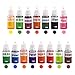 Allinko Yilador Dye Kit Food Grade Skin Safe (5.3 OZ) Vegan Gluten-Free, Liquid Bath Bombs Colorant Set Soap Making Supplies (Red Black Pink Brown Lavender Lemon etc.), 15 Bottles