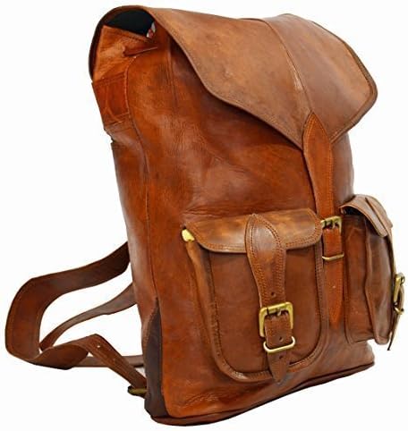 GOATSTUFF LEATHER HANDMADE VINTAGE STYLE BACKPACK/ COLLAGE/ CABIN