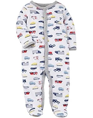 Baby Boy's Snap-Up Transportation Cotton Sleep & Play Preemie