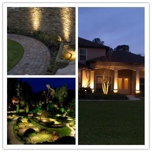 Makergroup IP67 Outdoor Landscape LED Lighting 12VAC/DC 7W Warm White Light Color 2700-3000K Low Voltage Lighting Garden Yard Path Lighting Spotlights Uplighting (3-Pack)