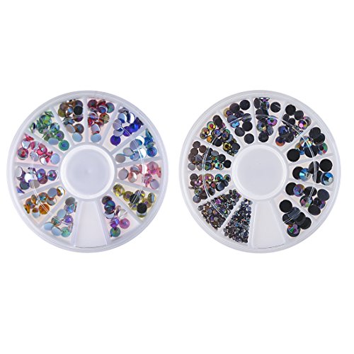 Biutee 10 Wheels nail art decor accessories Nail Rhinestones Premium Manicure Nail Art Decorations Total of 15000 Gems Nail Tools