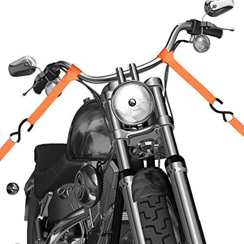 DAOKI Each 4-Pack 12-Inch + 18-Inch Soft Loops Motorcycle Tie Down Straps. 1200 lbs Load / 2289 Break Strength Silky Premium Tiedowns Pamper Chrome, Fit where Ratchet Straps wont. 8-Pack - Thumbnail 6