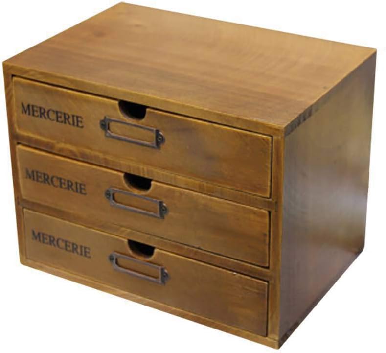 Maritown Wooden Desktop Organizer With 3 Drawers Wood Storage Chest Box Wooden Filing Cabinet Pull Out Drawers Stationary Office Supplies Original Color Amazon Co Uk Kitchen Home