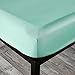 Hotel Quality Silky Soft 100% Bamboo-Derived Rayon Turquoise Bed Sheet Set King 4 Pieces (1 Deep Pocket Fitted Sheet, 1 Flat Sheet, 2 Pillowcases) Hypoallergenic Durable Sateen Finished Bedding Solid