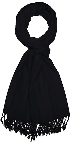 Lorenzo Cana Luxus Herren Schal schwarz elegantes Schaltuch 50% Kaschmir 50% Wolle Männerschal Winterschal einfarbig black 78