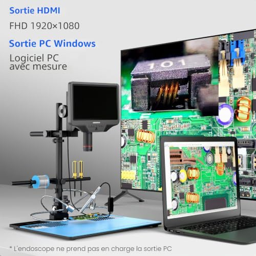 Andonstar AD409 Max HDMI Digital Microscope with Soldering Station Endoscope 10.1" LCD Display 300X USB Camera for Professional PCB Welding Support Windows PC