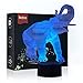 Bedoo Christmas Gift Magic Elephant Lamp 3D Illusion Touch Switch USB Insert LED Birthday Present and Party Decoration, 7 Colours Night Light