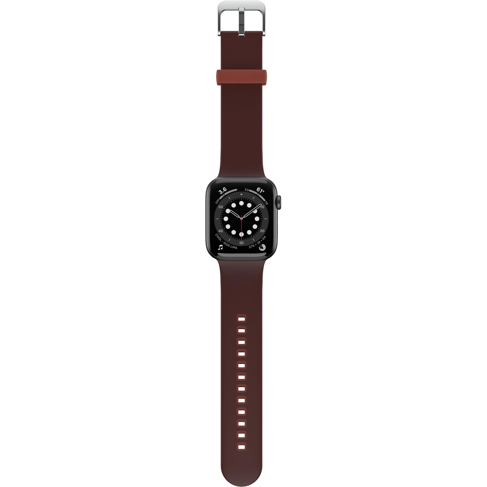 OtterBox All Day Watch Band for Apple Watch 44/45/46mm, Replacement Durable Soft Touch Silicone Strap for Apple Watch, Brown/Red