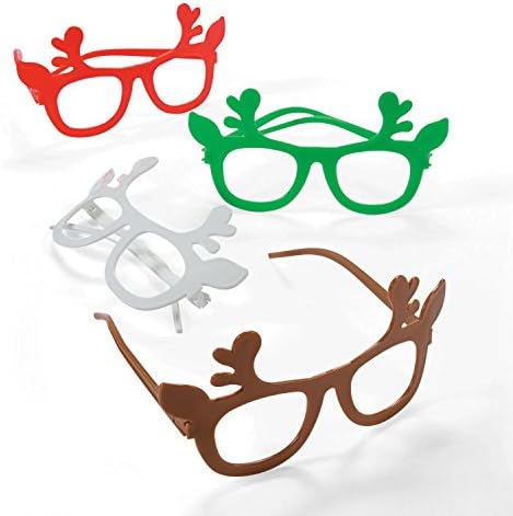 KIDS REINDEER NOVELTY GLASSES - Apparel Accessories - 12 Pieces