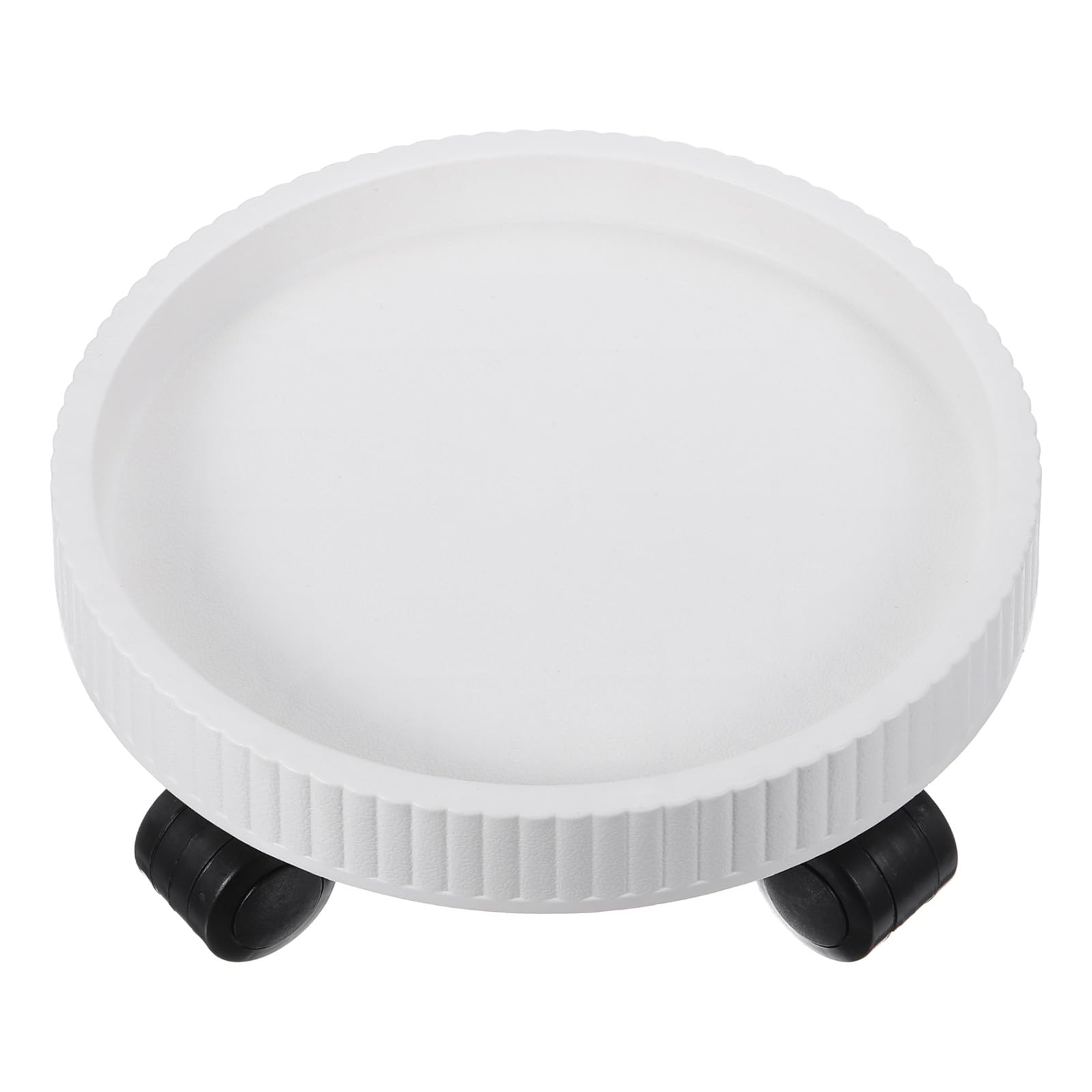 PATIKIL Plant Stand with Wheels, 10 Inch Heavy Plant Roller Base Movable Flower Round Potted Pallet Rolling Planter Caddy for Indoor Outdoor, White