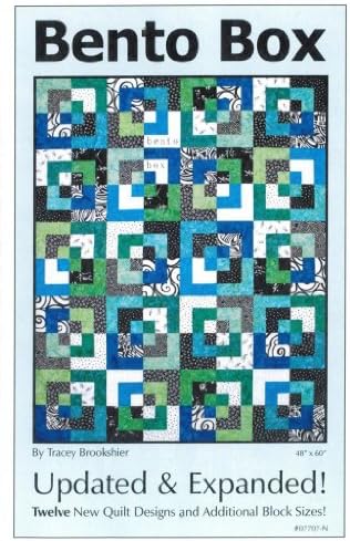 Aeiniwer Bento Box Updated and Expanded Quilt Pattern, Fat Quarter Friendly 12 Top Variation Designs