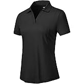 YSENTO Womens Golf Apparel Shirts Clothes V-Neck Tops Collared UPF 50+ Dry Fit Short Sleeve Tennis Polo Shirts