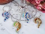 Murano Art Deco Collection Swirl Design Wine Charm Favors