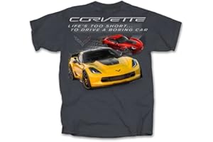 WEST COAST CORVETTE C7 Z06 Life's Too Short Tee Shirt for Corvette - Dark Grey (X-Large)