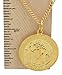 St. Christopher 24 Karat Yellow Gold Plated Round Necklace With Chain 25.00 MM