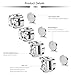 JOERICA 2 Pairs Stainless Steel Magnetic Stud Earrings for Men Women Non Piercing CZ Earrings,6MM Silver-tone