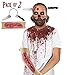 Pawliss Halloween Scary Knife-Thru-Head Headband & 3D Scars Sleeves Set Zombie Costume Accessories for Men Women