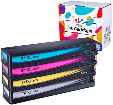 Weemay Remanfactured Ink Cartridge for 970XL 971XL, Replacement 970XL 971XL Ink Cartridges, Compatible Officejet Pro X576dw X551dw X476dw X476dn X451dn X451dw(BK/C/M/Y)