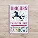 Art Studio Tin Sign Unicorn Rainbows Parking Only Sign Room Wall Decoration Funny Unicorn Birthday Gift Metal Sign 8x12 in