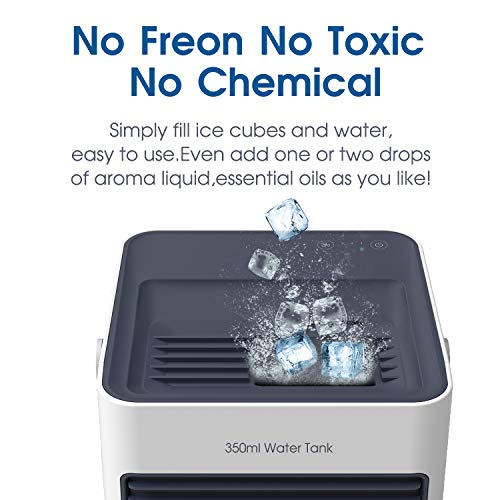 Air Cooler, Mini Portable Air Conditioner Fan Noiseless Evaporative Air Humidifier for Room Office Desktop Nightstand - Thumbnail 3