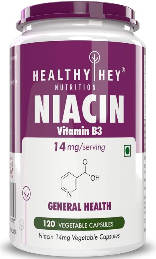 HealthyHey Nutrition Niacin Vitamin B3 120 Veg. Capsules Amazon.in