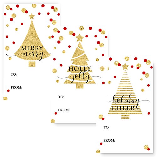 Joyful Christmas Tag Trio (15 pc.) Red and Gold