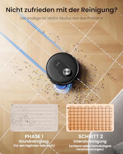 Proscenic Q8 Max Robot Vacuum Cleaner with Wiping Function, 8000 Pa 200 Min Vacuum Cleaner Robot with 3L Dust Bag, LiDAR Navigation with 5 Maps & Line Laser Obstacle Avoidance, Control via App Alexa Siri