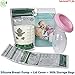 Silicone Breastfeeding Manual breast Pump Milk Collector Suction with Lid - 100% BPA & BPS Free Food Grade Silicone - Box Contains Lid, 15 Breast Milk Storage Bags & Breast Pump by Smartue