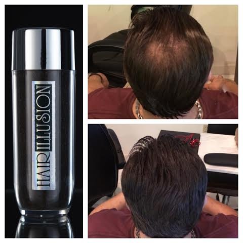 HAIR ILLUSION - 100% Natural Real Human Hair FibersNot Synthetic For Men & Women,Premium Hair Building Formulation, ~ LARGE 38g Bottle (dark brown)