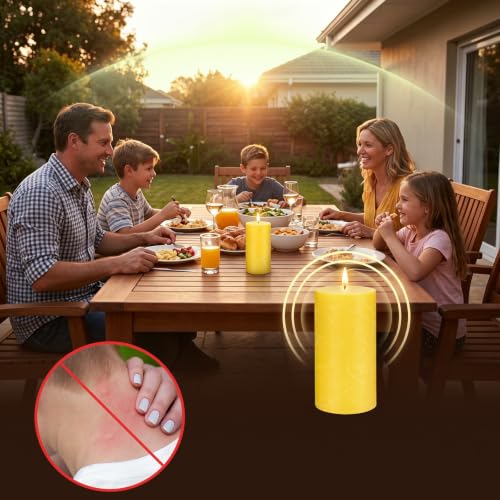 4 Pack Citronella Candles Outdoors, 200 Hours Large Citronella Candles Outdoor Long Burning - Dripless, Smokeless, Soy Wax Scented Candles for Camping, Outside, Garden, Backyard, Balcony