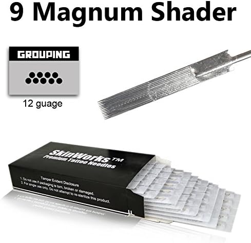 SkinWorks® Tattoo Needles Magnum Shader Needles 50 Pack New in Box - 5/7/9/11/13/15MS (9MS)