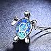 Vanessa Australian Fire Opal Sea Turtle Rings Pendant Necklace 18