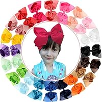 20pcs 8" Big Larger Hair Bow Clips Grosgrain Boutique Ribbon Hair Clips for Baby Girls Kids Teens Infants Toddlers Women