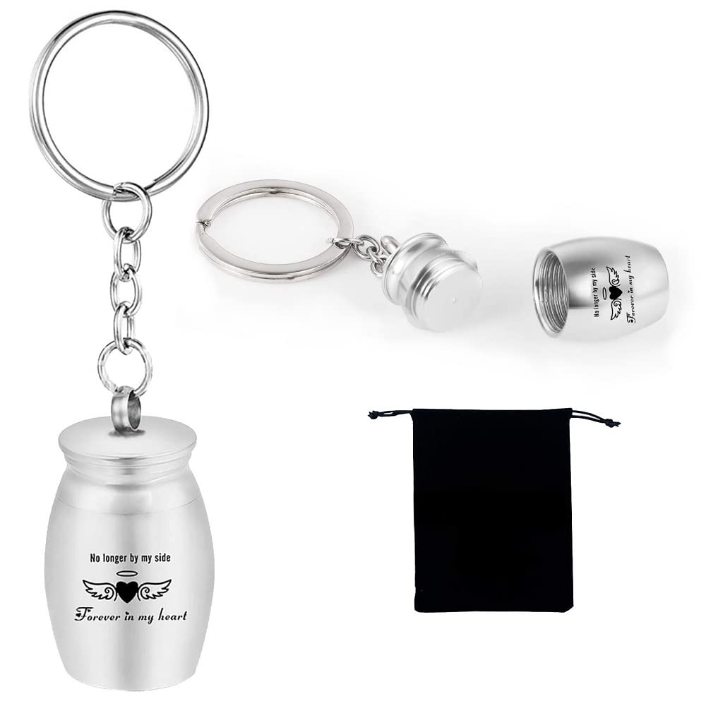 Shinever 1 Pcs Mini Cremation Urns Small Keepsake Urns Stainless Steel Memorial Ashes Holder Cremation Jewelry for Human Pet 25 x 16mm