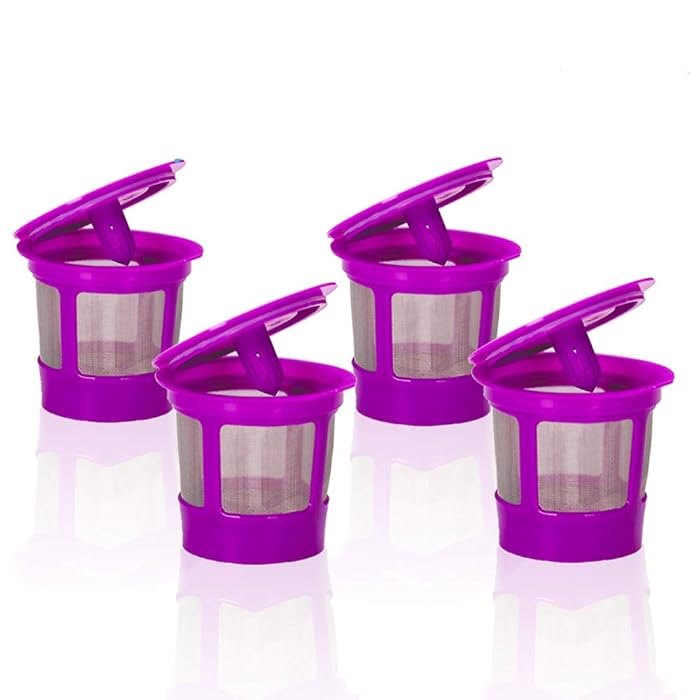 Pureking K45 Coffee Filter Replacement For Keurig Reusable Coffee Filter For Keurig K55 K250 Coffee Maker Filter Keurig Coffee Decaf Water Filter Coffee Keurig Filters Keurig Filter Holder 4Pack