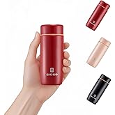 Small Thermo Bottle Mini Vacuum Insulated Water Bottle 200ml/6.8oz Water Flask Stainless Steel Thermal Water Bottles Thermo for Hot and Cold Drinks for Purse Handbag Pocket (Red)