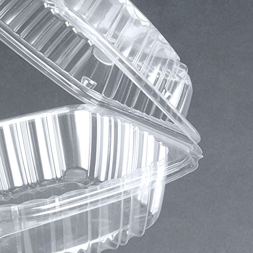 Dart Solo Small Clear Plastic Hinged Food Container for Sandwich Salad Party Favor Cake Piece, 100 Piece