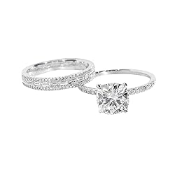 SWEETSHION 2PCS Couple Diamond Rings, Luxury