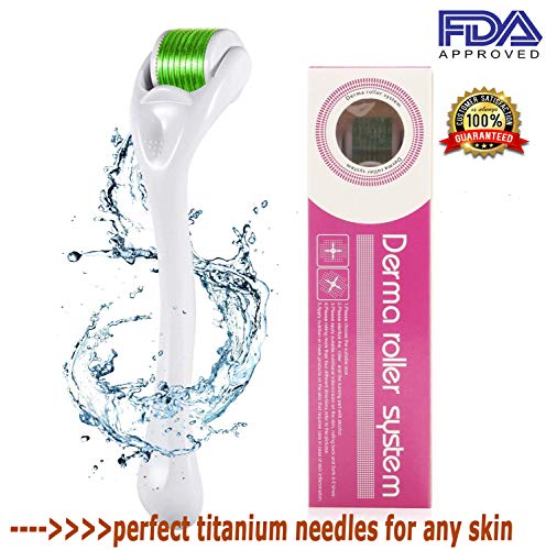 Premium Derma Roller 0.25mm - 540 Micro Needle Titanium Skin Care System - Ideal to Keep Your Skin Young and Radiant -Best Micro Roller Kit for Silky Smooth,Hair Growth and Beautiful Skin