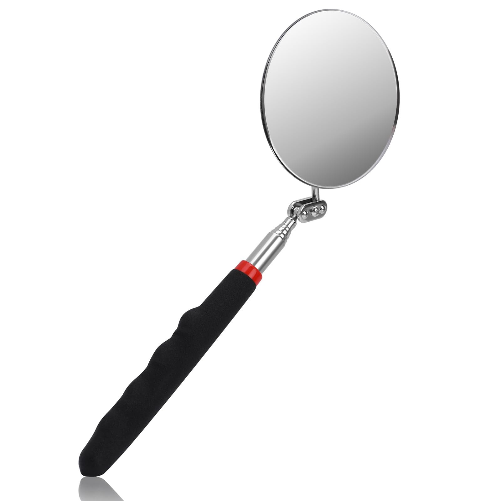 Photo 1 of Telescoping Inspection Mirror, Circular Inspection Mirror, Flexible Inspection Mirror 360 Rotation with Extended Handle Round Inspection Mirrors for Checking Vehicle Condition(Dia-4 Inch)