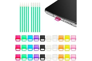 Xinghonyac 30Pcs USB C Dust Plug Set with 10 Cleaning Sticks – Colorful Type C Charging Port Anti Dust Cover for Phones, Tabl