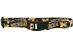 LITTLEARTH Little Earth NCAA Team Pet Collar - Black, Small/Large, Polyester, Team Graphics on Both Sides, XS/S/M/L
