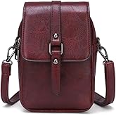 myfriday Small Leather Crossbody Bag for Women with Guitar Strap Mini Crossover Bags & Shoulder Purses with 2 Card Slots