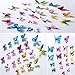 Ewong Butterfly Wall Decals - 72PCS 3D Butterflies Home Decor-Stickers, Removable Mural Decoration for Girls Living Room Kids Bedroom Bathroom Baby Nursery, Waterproof DIY Art (5 Color+1colorful)