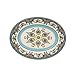 EuroCeramica Zanzibar Collection Vibrant Kitchen and Dining Serveware, 2-Piece Serving Bowl and Oval Platter Set, Spanish Floral Design, Multicolor Blue and White
